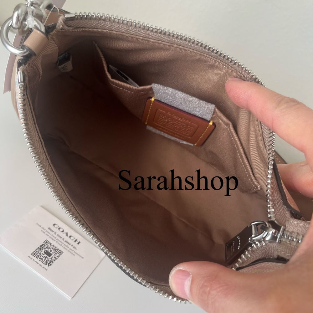 ✅Coach Teri Shoulder Bag In Rainbow Signature Canvas - Picture 11 of 13